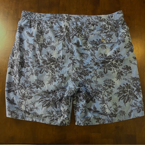 Peter Millar Collection Men's Blue Drawstring Blue Floral Swim Shorts Size L - Picture 2 of 12